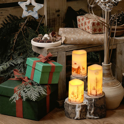 Homemory Christmas Tree Candles with 6 Hours Timer, 2 Pcs Waxy LED Flameless Candles Flickering, Green Electric Candles Battery Operated for New Year Celebration Holiday Decorations 8.5 Inches,Sohochic