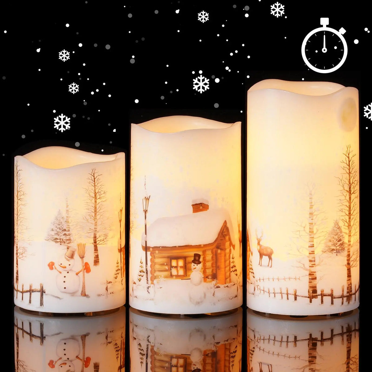 Homemory Christmas Tree Candles with 6 Hours Timer, 2 Pcs Waxy LED Flameless Candles Flickering, Green Electric Candles Battery Operated for New Year Celebration Holiday Decorations 8.5 Inches,Sohochic